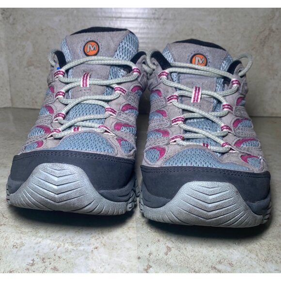 Merrell Womens Hiking Shoes Size 9.5 Gray/Pink Vibram Sole Durable Gorpcore - Picture 2 of 7